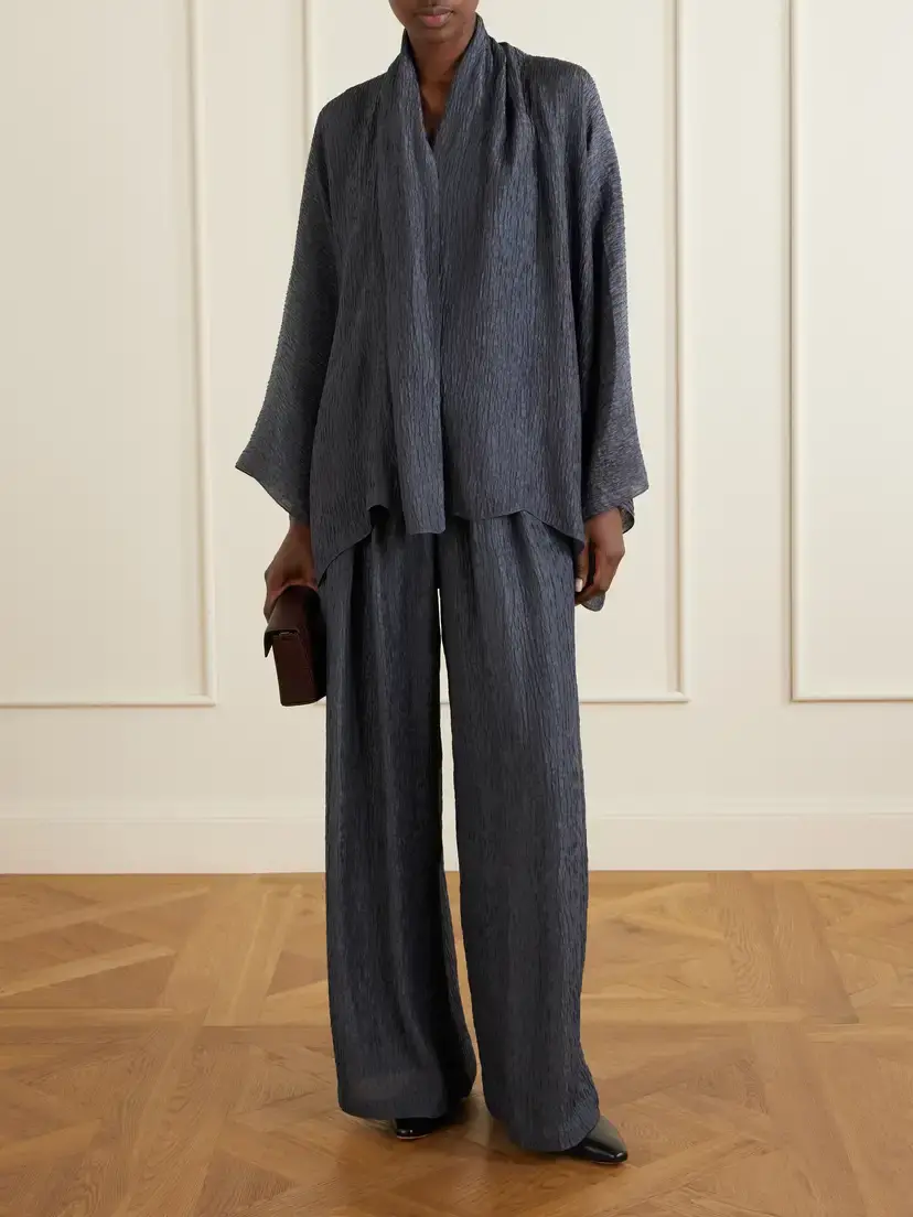 Cortana Anhelo Crinkled Silk-charmeuse Wide-leg Pants | Thumbnail 2