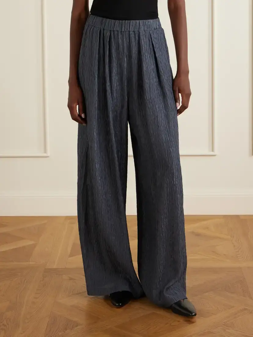 Cortana Anhelo Crinkled Silk-charmeuse Wide-leg Pants | Thumbnail 3