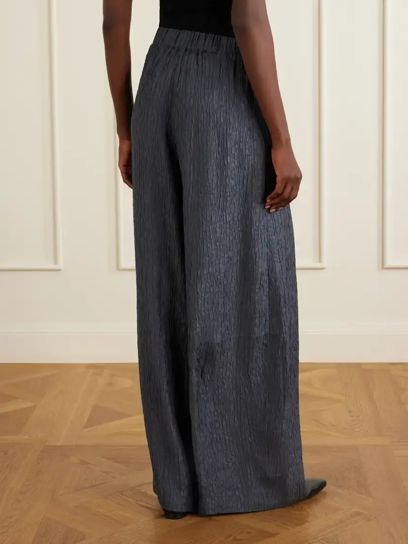 Cortana Anhelo Crinkled Silk-charmeuse Wide-leg Pants | Thumbnail 4