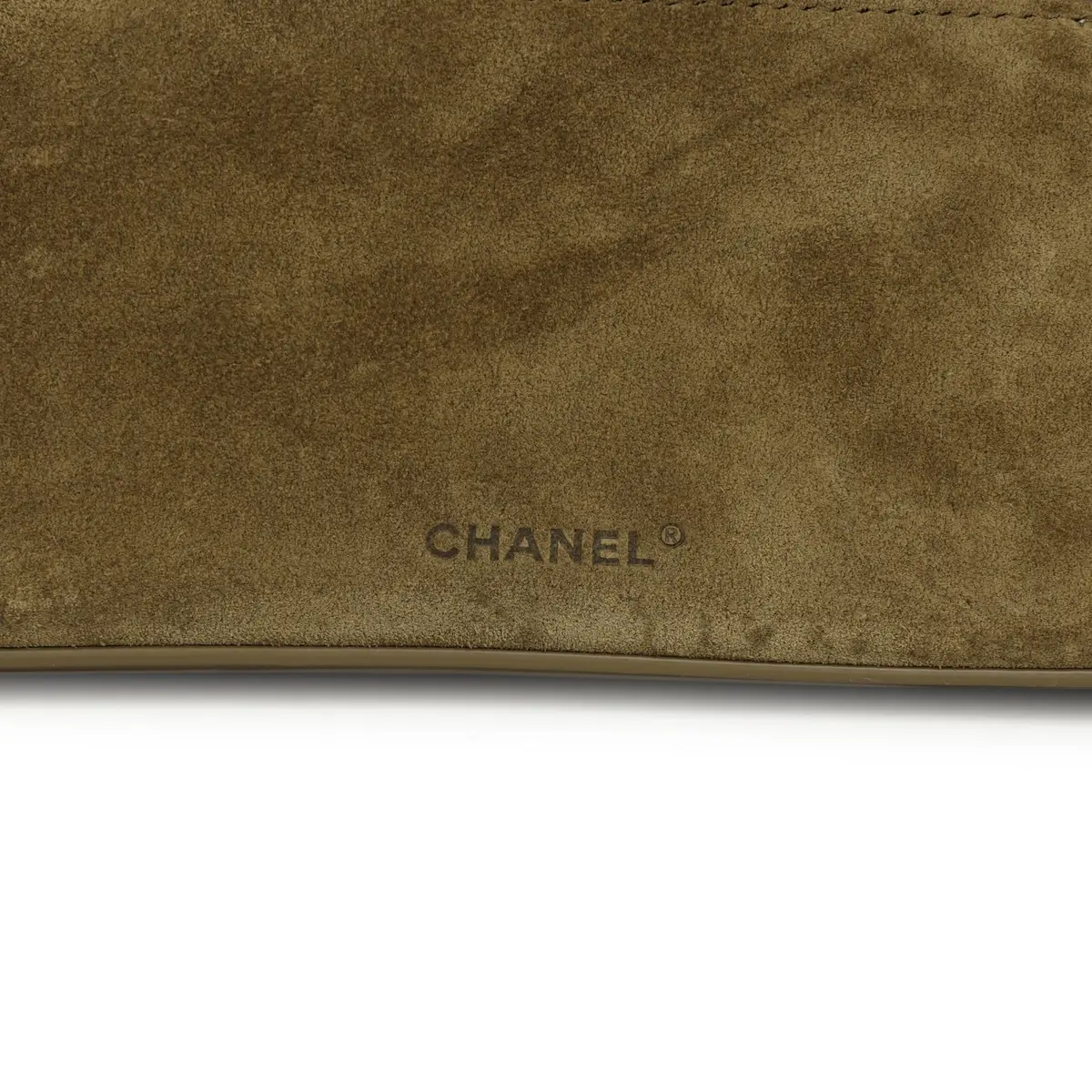 Chanel Chanel Top Handle Long Vanity Case with Chain Dark Khaki Suede Gold Hardware | Thumbnail 7 Chanel Chanel Top Handle Long Vanity Case with Chain Dark Khaki Suede Gold Hardware | Thumbnail 7