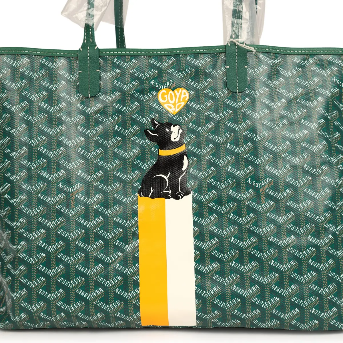 goyard Goyard Goyardine Hand-Painted Dog Green Saint Louis PM Tote Bag Palladium Hardware | Thumbnail 6 goyard Goyard Goyardine Hand-Painted Dog Green Saint Louis PM Tote Bag Palladium Hardware | Thumbnail 6