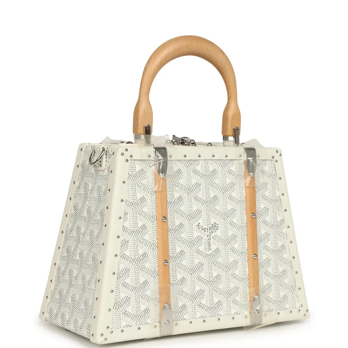 goyard Goyard Goyardine Saigon Mini Trunk White Cervon Calfskin Palladium Hardware | Thumbnail 2 goyard Goyard Goyardine Saigon Mini Trunk White Cervon Calfskin Palladium Hardware | Thumbnail 2