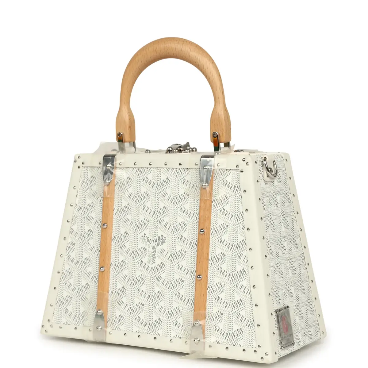 goyard Goyard Goyardine Saigon Mini Trunk White Cervon Calfskin Palladium Hardware | Thumbnail 5 goyard Goyard Goyardine Saigon Mini Trunk White Cervon Calfskin Palladium Hardware | Thumbnail 5