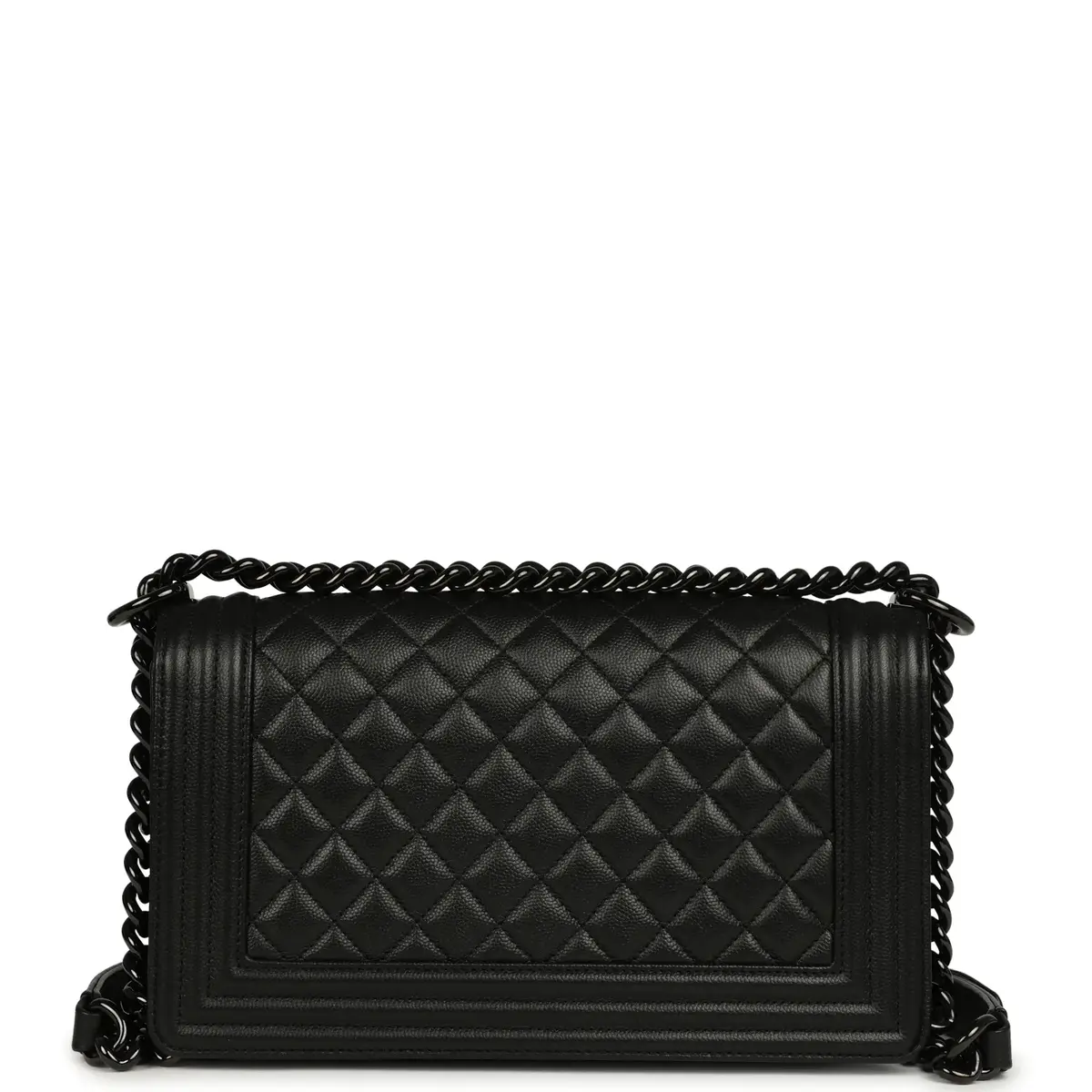 Chanel Pre-owned Chanel Medium Boy Bag So Black Caviar Black Hardware | Thumbnail 4 Chanel Pre-owned Chanel Medium Boy Bag So Black Caviar Black Hardware | Thumbnail 4