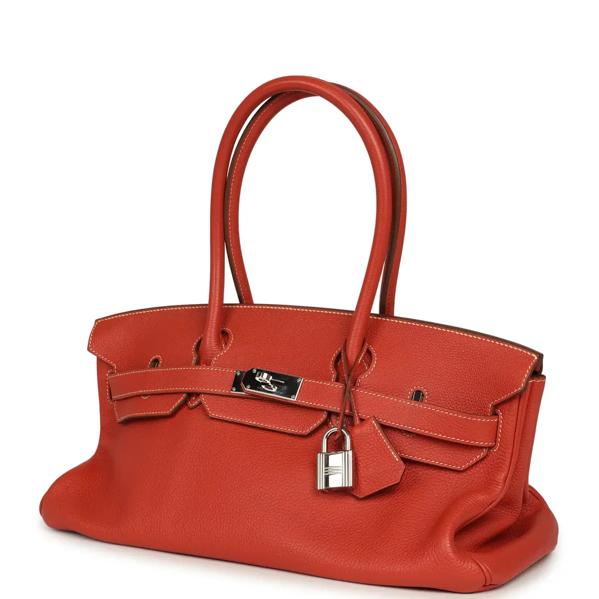 HERMÈS Vintage Hermes Shoulder Birkin 42 JPG Sanguine Togo Palladium Hardware | Thumbnail 5 HERMÈS Vintage Hermes Shoulder Birkin 42 JPG Sanguine Togo Palladium Hardware | Thumbnail 5