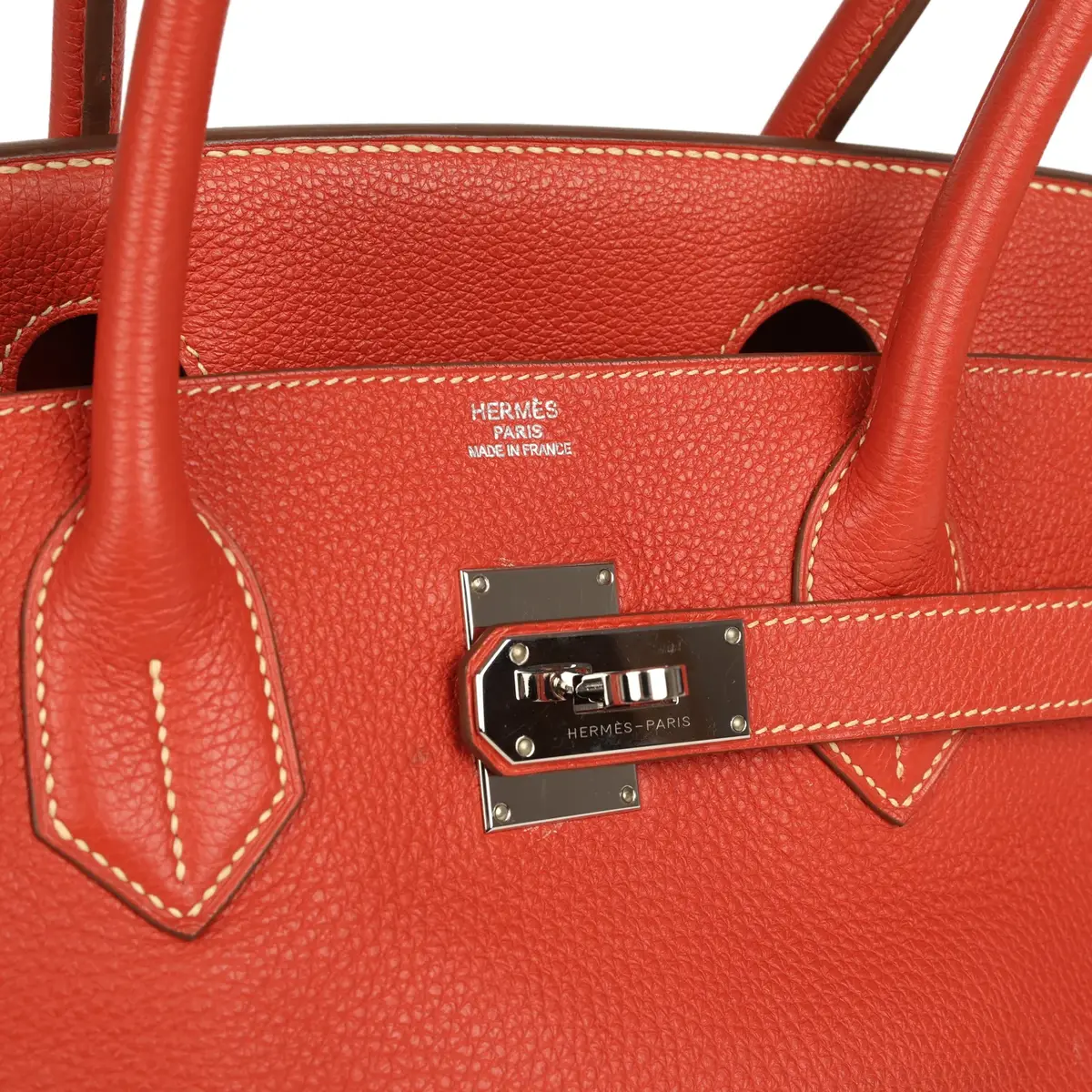 HERMÈS Vintage Hermes Shoulder Birkin 42 JPG Sanguine Togo Palladium Hardware | Thumbnail 7 HERMÈS Vintage Hermes Shoulder Birkin 42 JPG Sanguine Togo Palladium Hardware | Thumbnail 7