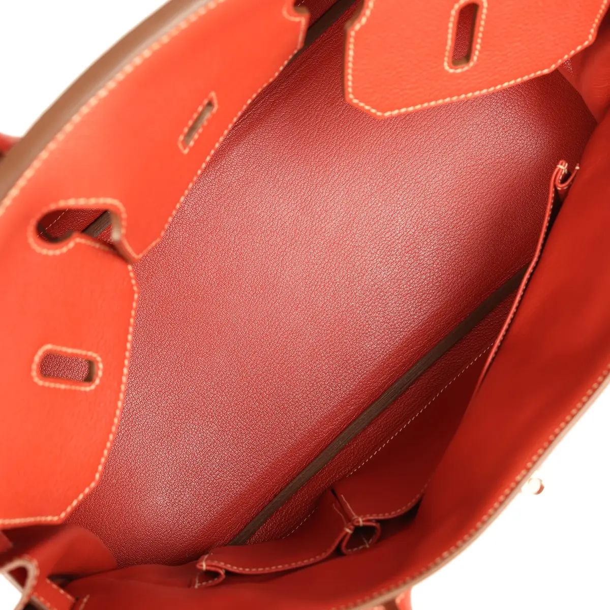 HERMÈS Vintage Hermes Shoulder Birkin 42 JPG Sanguine Togo Palladium Hardware | Thumbnail 8 HERMÈS Vintage Hermes Shoulder Birkin 42 JPG Sanguine Togo Palladium Hardware | Thumbnail 8