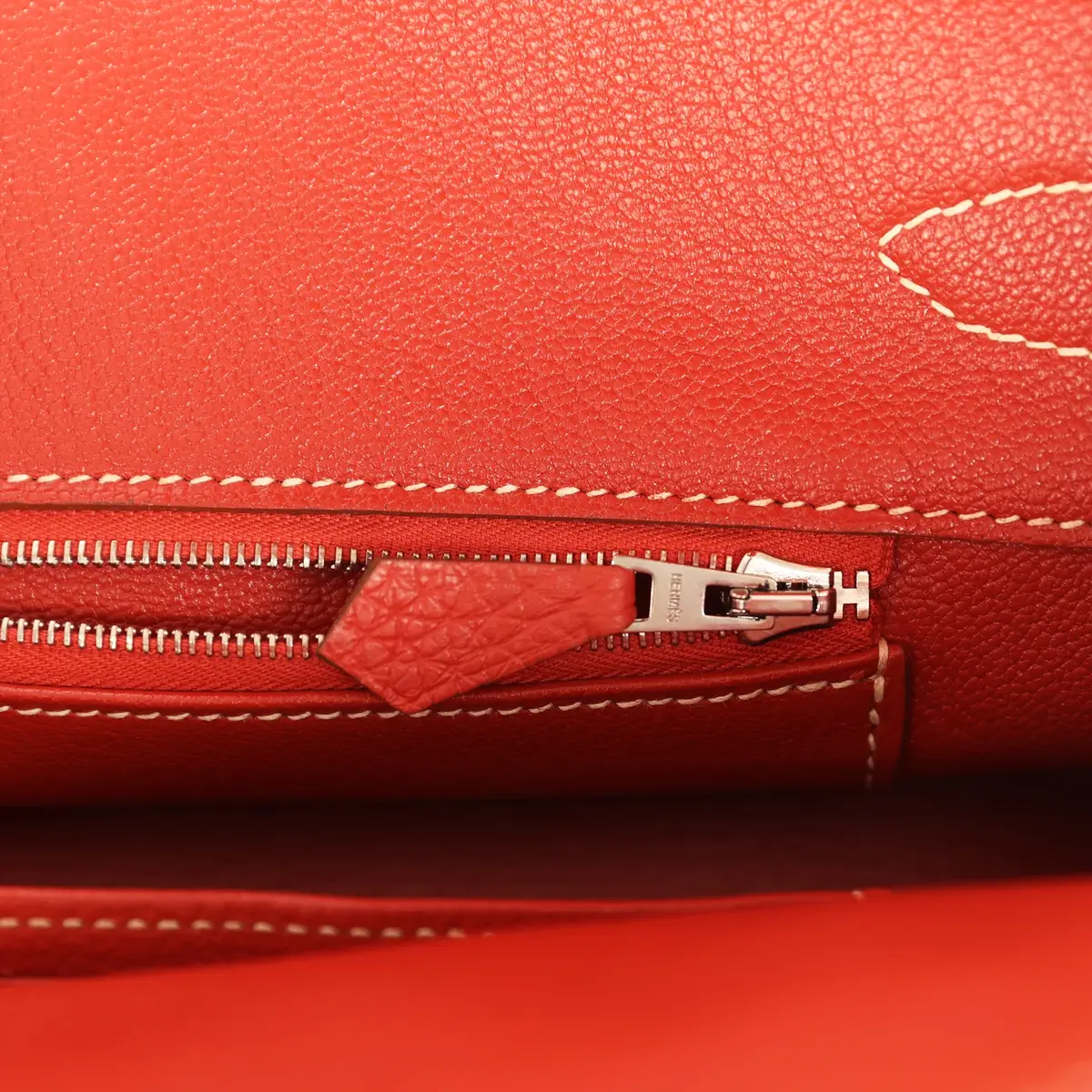 HERMÈS Vintage Hermes Shoulder Birkin 42 JPG Sanguine Togo Palladium Hardware | Thumbnail 9 HERMÈS Vintage Hermes Shoulder Birkin 42 JPG Sanguine Togo Palladium Hardware | Thumbnail 9