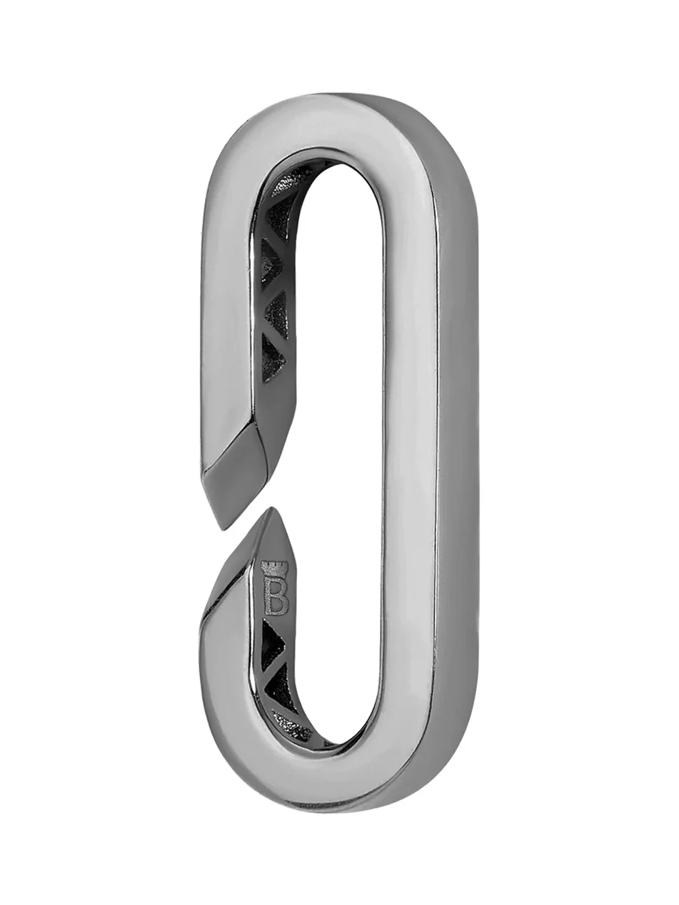 BIZZOTTO Small Open Link Paperclip Pendant - Titanium
