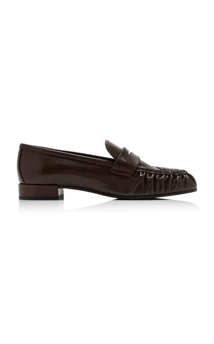 Prada Ruched Leather Loafers | Thumbnail 2