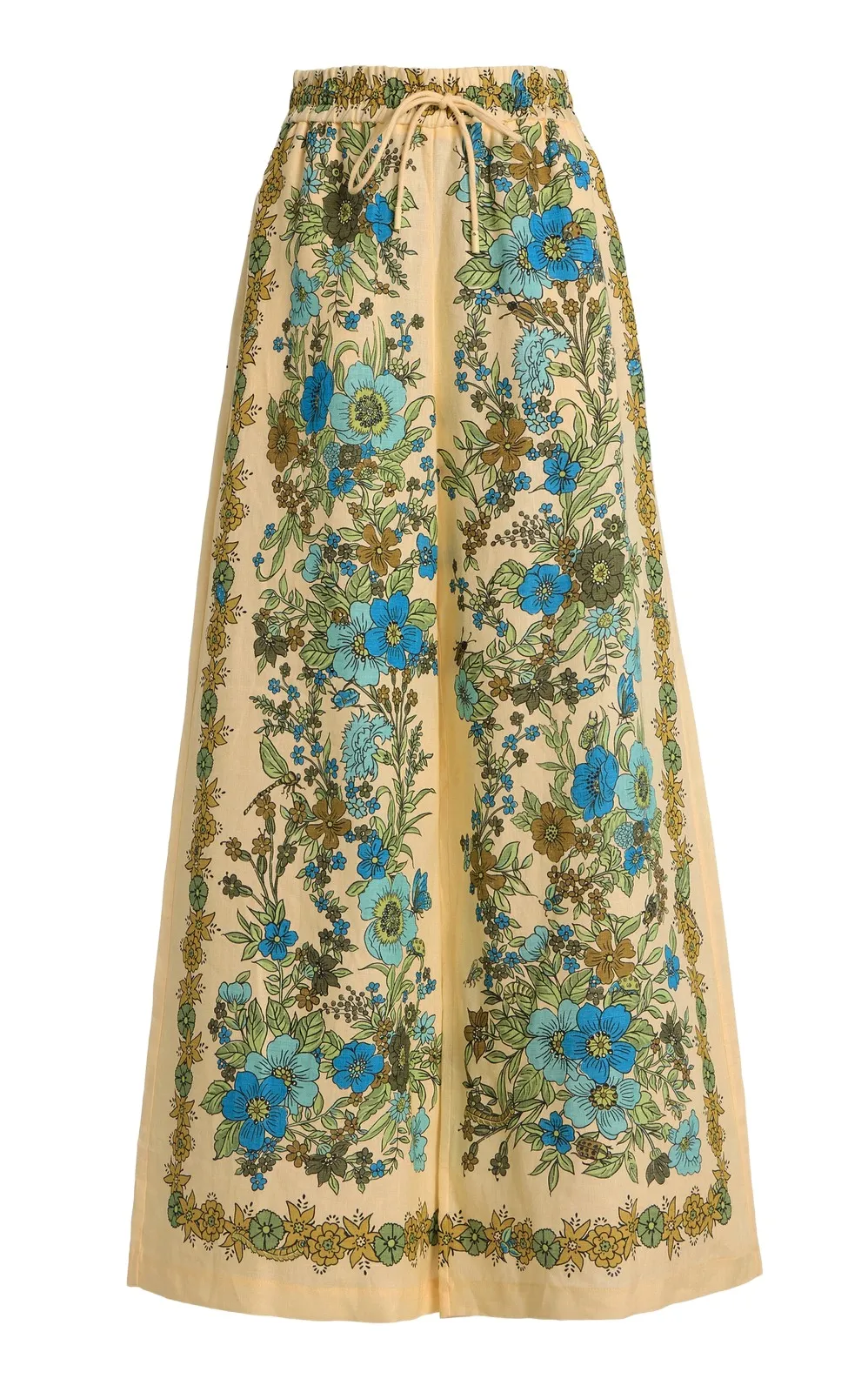 ALÉMAIS Sophia Printed Linen Wide-Leg Pants