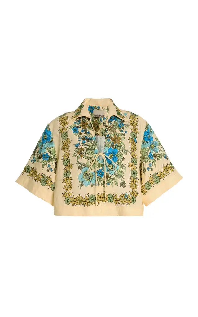 ALÉMAIS Sophia Collared Linen Top