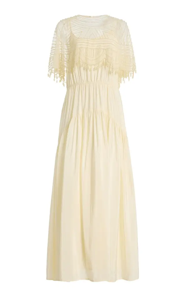 Sea Carlotta Embellished Midi Cape Dress