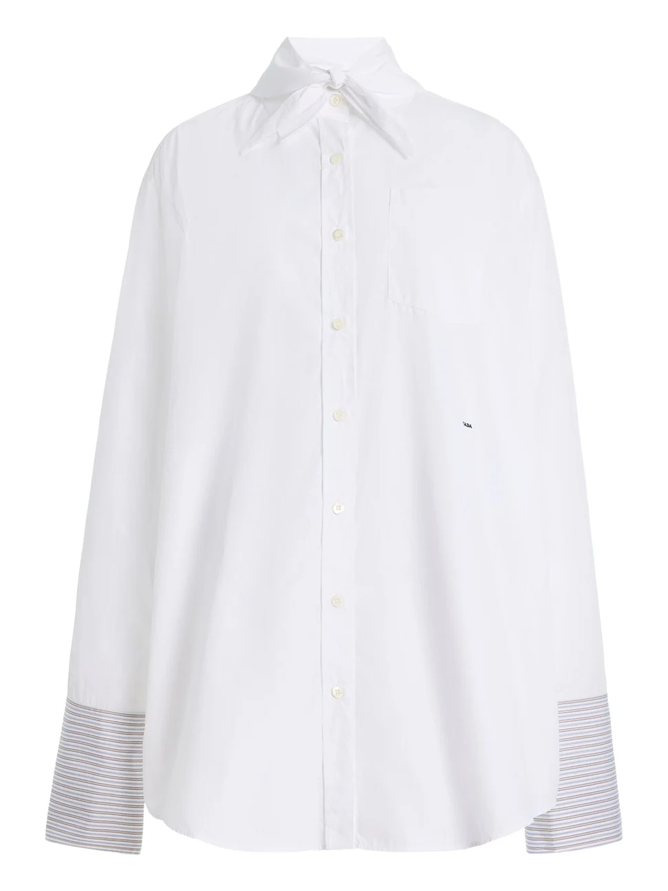 Prada Tie-Neck Cotton Shirt
