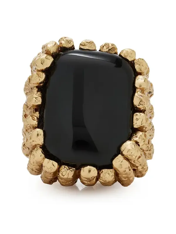 PAOLA SIGHINOLFI Bosco 18K Gold-Plated Pewter Resin Ring