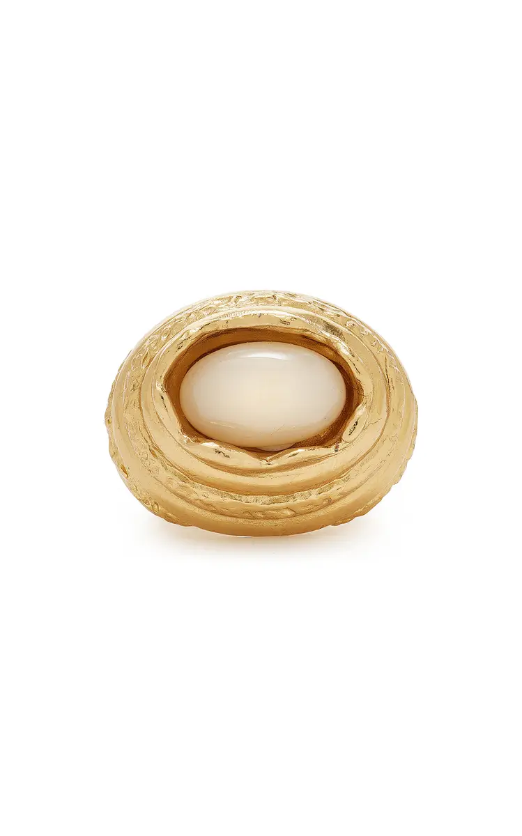 PAOLA SIGHINOLFI Amanda 18K Gold-Plated Pewter Resin Ring | Thumbnail 2 PAOLA SIGHINOLFI Amanda 18K Gold-Plated Pewter Resin Ring | Thumbnail 2