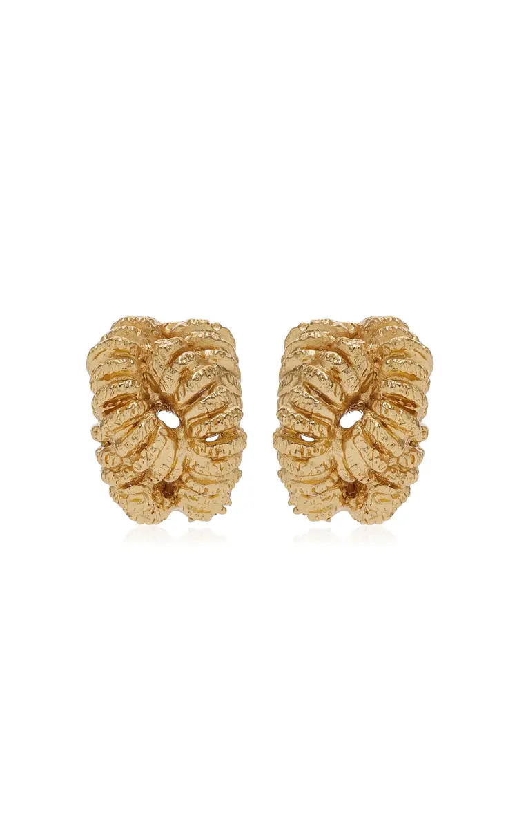 PAOLA SIGHINOLFI Talisman 18K Gold-Plated Pewter Hoop Earrings | Thumbnail 2 PAOLA SIGHINOLFI Talisman 18K Gold-Plated Pewter Hoop Earrings | Thumbnail 2