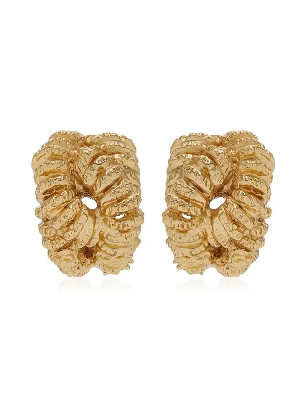 PAOLA SIGHINOLFI Talisman 18K Gold-Plated Pewter Hoop Earrings