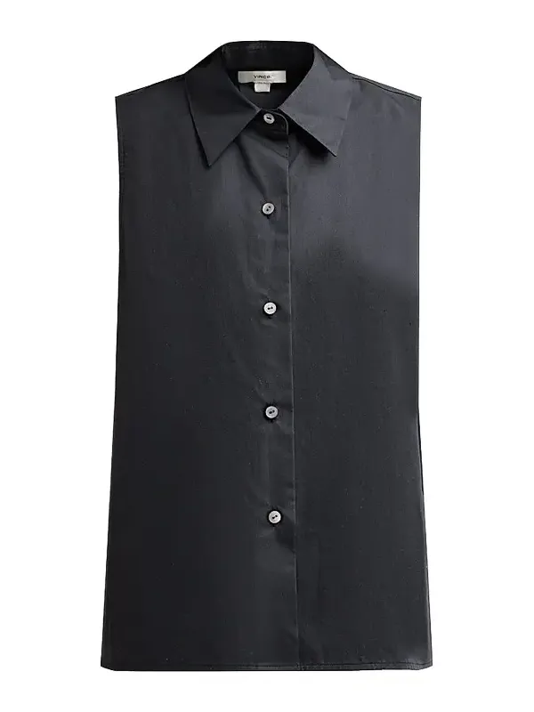 Women's Relaxed Sleveless Button-Front Top Women's Relaxed Sleveless Button-Front Top