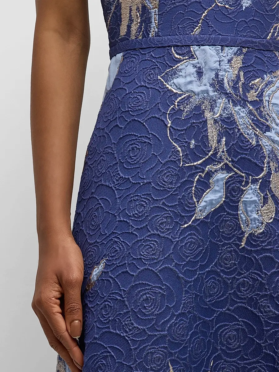 Teri Jon by Rickie Freeman Women's Floral Off-The-Shoulder Gown | Thumbnail 5 Teri Jon by Rickie Freeman Women's Floral Off-The-Shoulder Gown | Thumbnail 5
