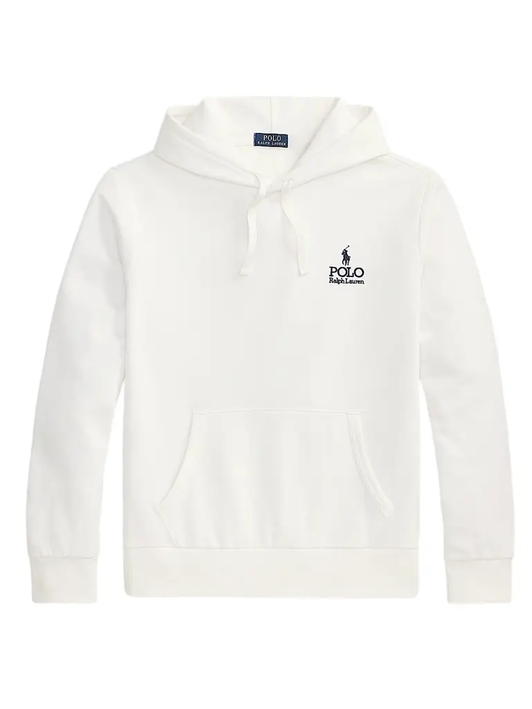Polo Ralph Lauren Men's Logo-Embroidered Drawstring Hoodie - White | Image 1 Polo Ralph Lauren Men's Logo-Embroidered Drawstring Hoodie - White | Image 1