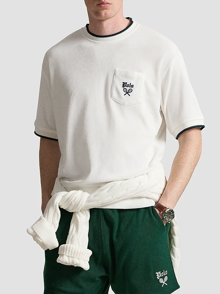 Polo Ralph Lauren Men's Relaxed-Fit Terry Short-Sleeve Sweatshirt | Thumbnail 4 Polo Ralph Lauren Men's Relaxed-Fit Terry Short-Sleeve Sweatshirt | Thumbnail 4