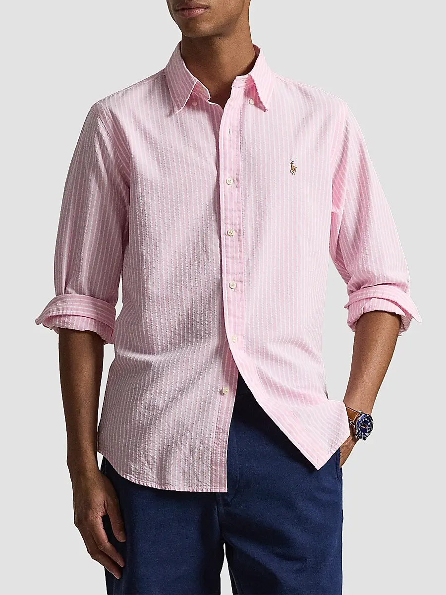 Polo Ralph Lauren Men's Seersucker Oxford Shirt | Thumbnail 4 Polo Ralph Lauren Men's Seersucker Oxford Shirt | Thumbnail 4
