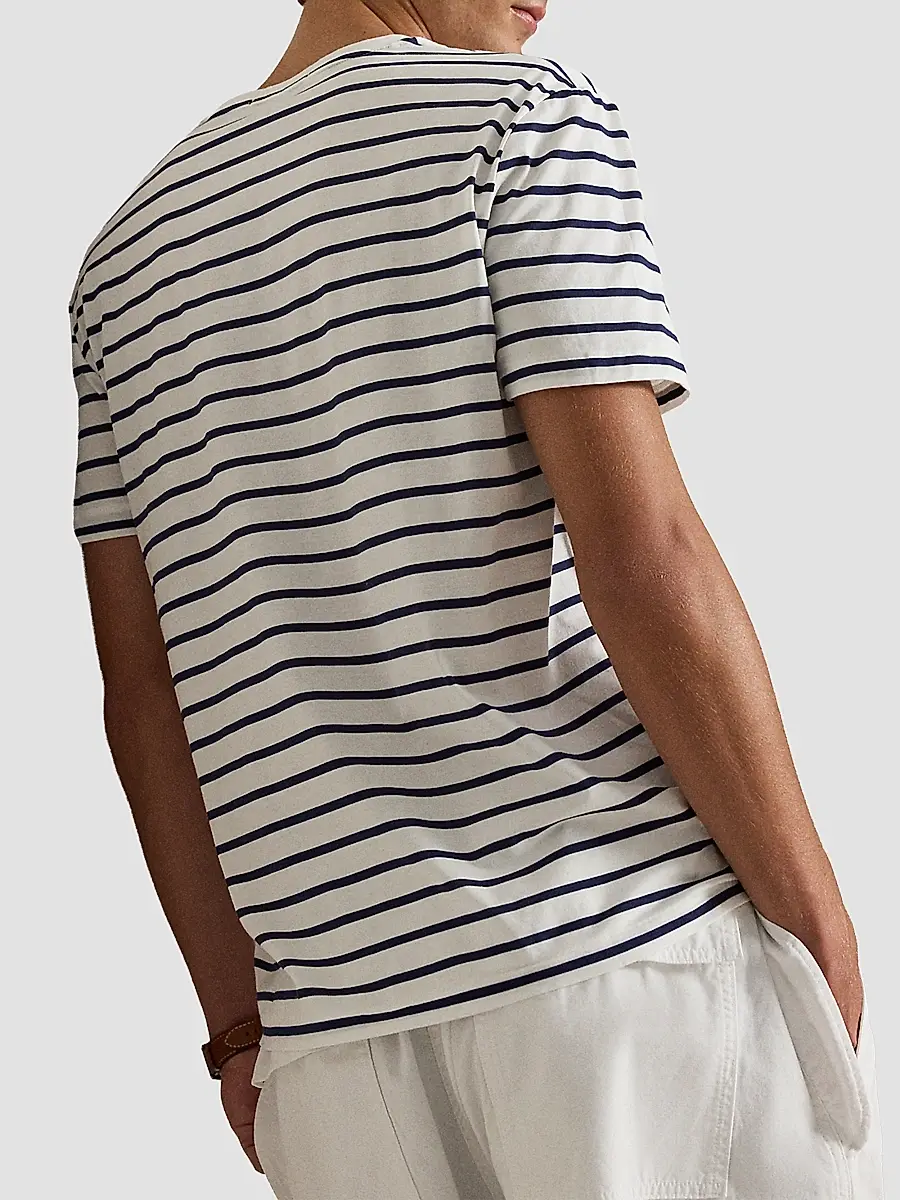 Polo Ralph Lauren Men's Striped Cotton Crewneck T-Shirt | Thumbnail 3 Polo Ralph Lauren Men's Striped Cotton Crewneck T-Shirt | Thumbnail 3