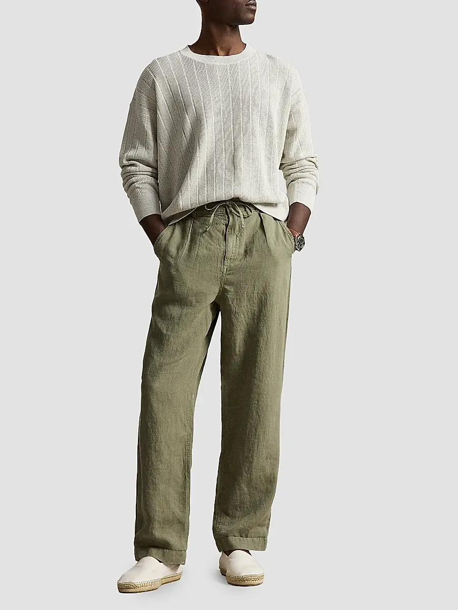Polo Ralph Lauren Men's Linen Rib-Knit Crewneck Sweater | Thumbnail 2