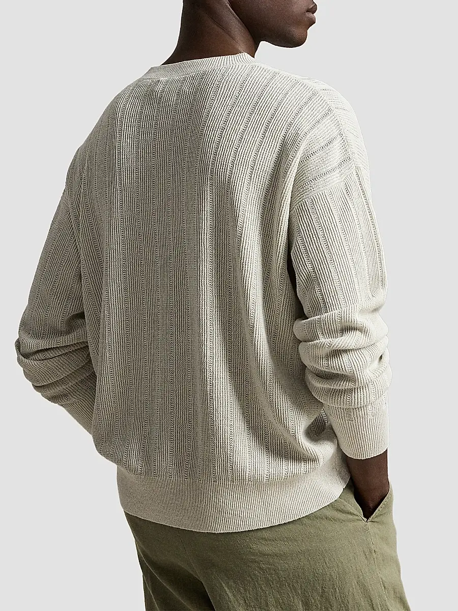 Polo Ralph Lauren Men's Linen Rib-Knit Crewneck Sweater | Thumbnail 3