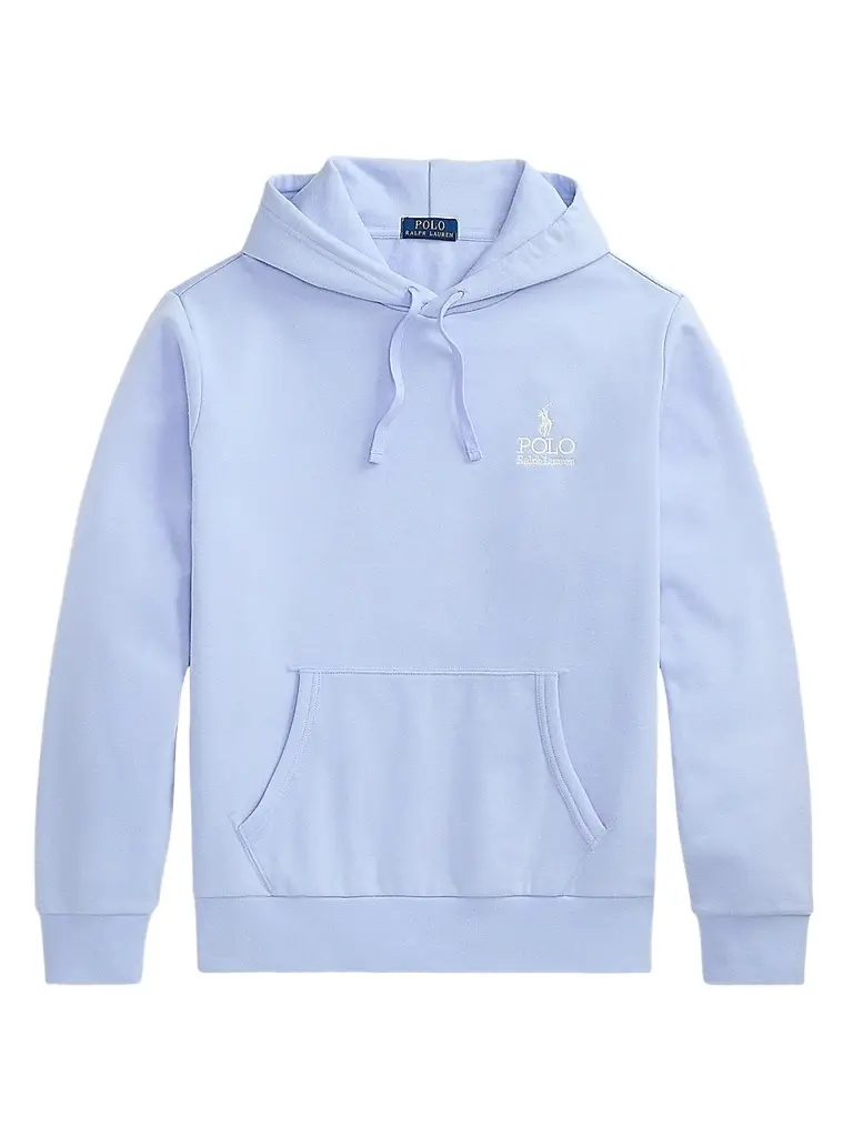 Polo Ralph Lauren Men's Logo-Embroidered Drawstring Hoodie - Pebble Blue | Image 1 Polo Ralph Lauren Men's Logo-Embroidered Drawstring Hoodie - Pebble Blue | Image 1