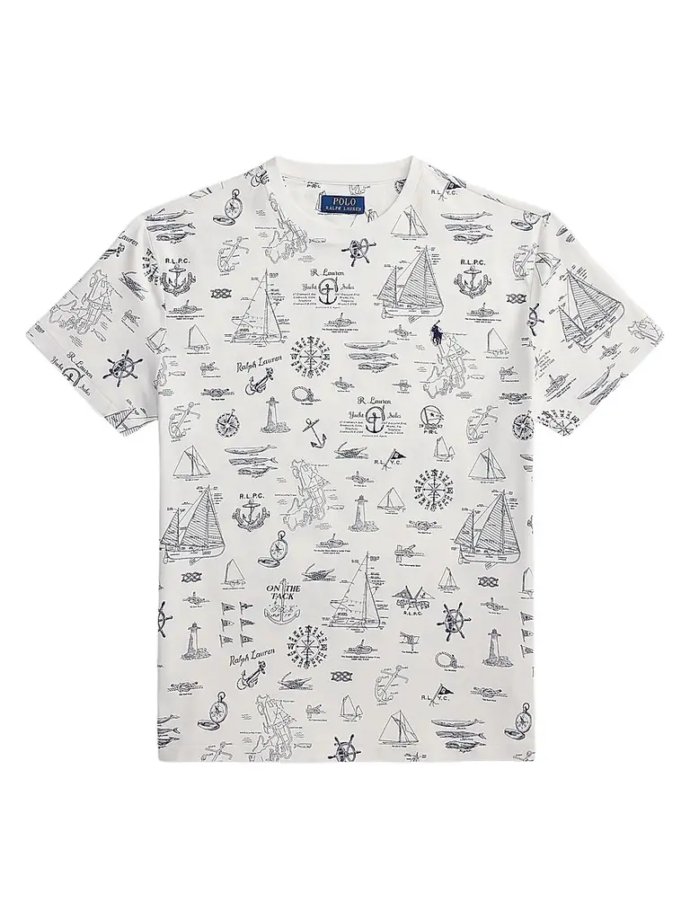 Polo Ralph Lauren Men's Classic-Fit Nautical Jersey T-Shirt - Seaward Bound White - Size XXL | Image 1 Polo Ralph Lauren Men's Classic-Fit Nautical Jersey T-Shirt - Seaward Bound White - Size XXL | Image 1