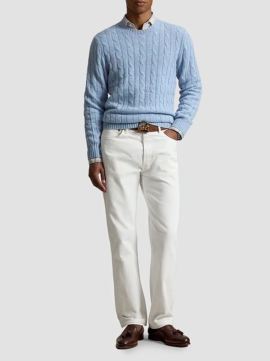 Polo Ralph Lauren Men's Cashmere Cable-Knit Crewneck Sweater | Thumbnail 2