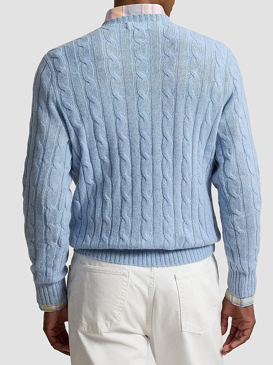 Polo Ralph Lauren Men's Cashmere Cable-Knit Crewneck Sweater | Thumbnail 3