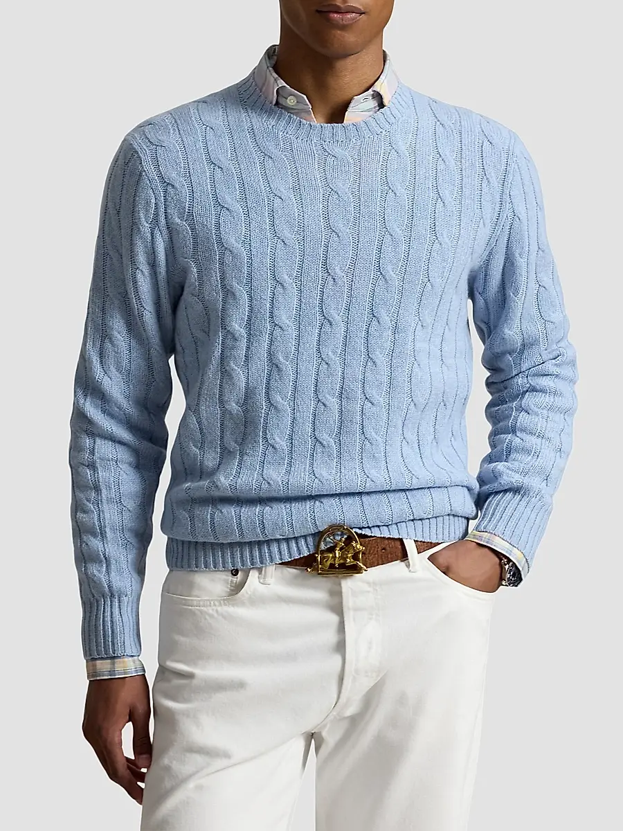 Polo Ralph Lauren Men's Cashmere Cable-Knit Crewneck Sweater | Thumbnail 4