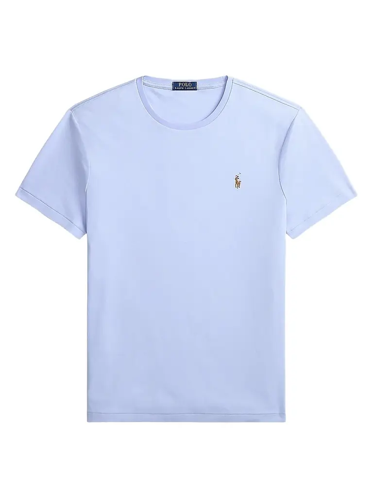 Polo Ralph Lauren Men's Cotton Crewneck T-Shirt - Pebble Blue | Image 1 Polo Ralph Lauren Men's Cotton Crewneck T-Shirt - Pebble Blue | Image 1
