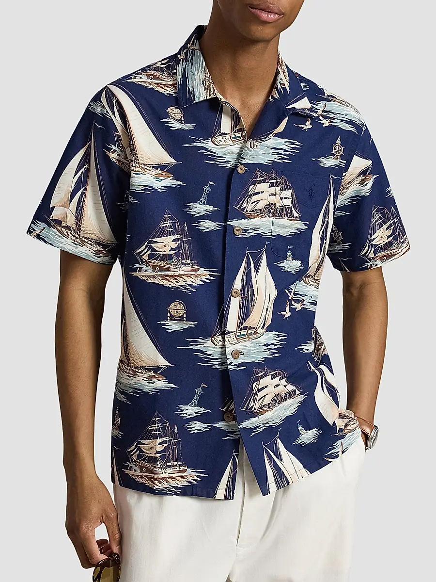 Polo Ralph Lauren Men's Sailboat Oxford Short-Sleeve Shirt | Thumbnail 4