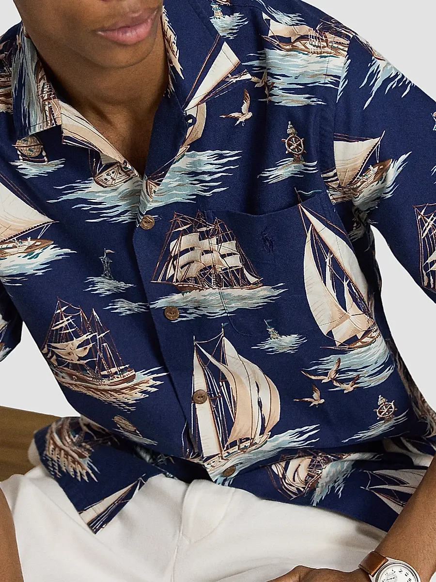 Polo Ralph Lauren Men's Sailboat Oxford Short-Sleeve Shirt | Thumbnail 5