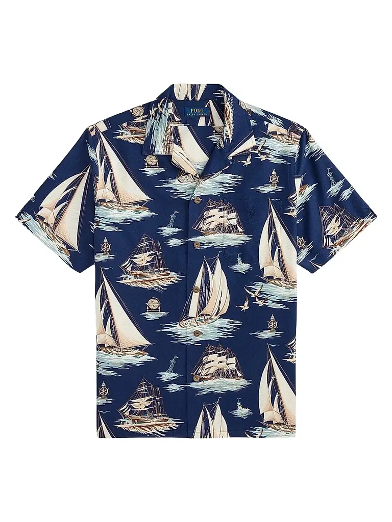 Polo Ralph Lauren Men's Sailboat Oxford Short-Sleeve Shirt | Image 1 Polo Ralph Lauren Men's Sailboat Oxford Short-Sleeve Shirt | Image 1