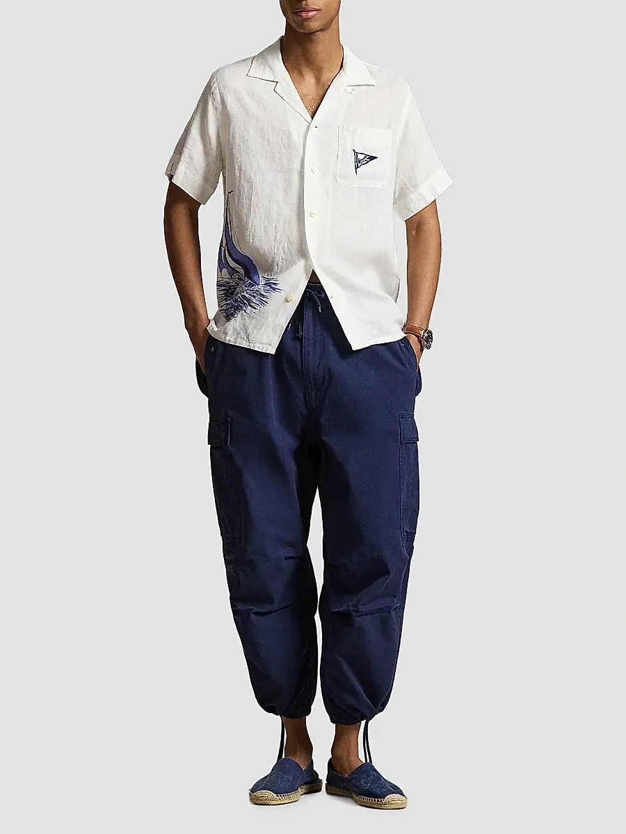Polo Ralph Lauren Men's Classic-Fit Nautical Linen Camp Shirt | Thumbnail 2