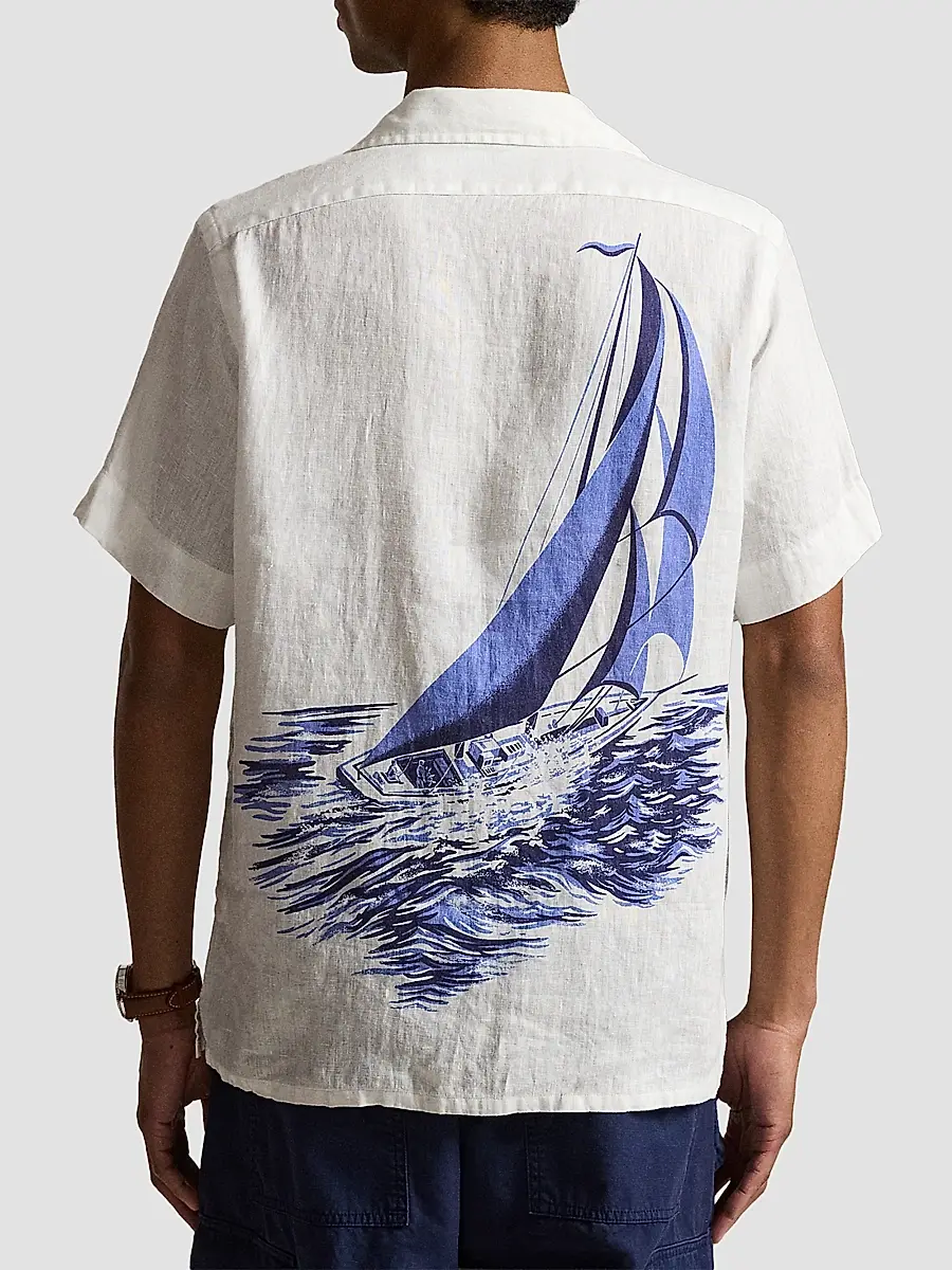 Polo Ralph Lauren Men's Classic-Fit Nautical Linen Camp Shirt | Thumbnail 3