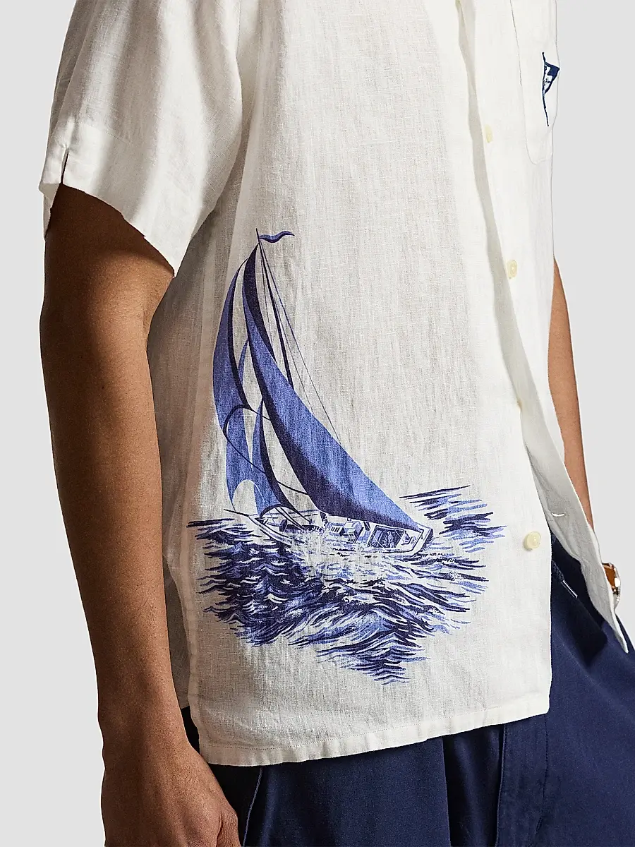 Polo Ralph Lauren Men's Classic-Fit Nautical Linen Camp Shirt | Thumbnail 5