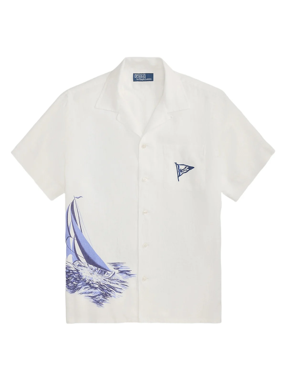 Men's Classic-Fit Nautical Linen Camp Shirt Men's Classic-Fit Nautical Linen Camp Shirt