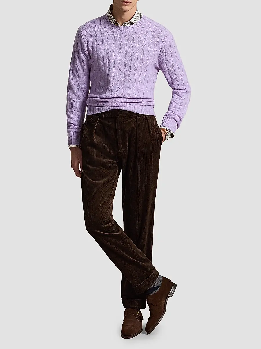 Polo Ralph Lauren Men's Cashmere Cable-Knit Crewneck Sweater | Thumbnail 2