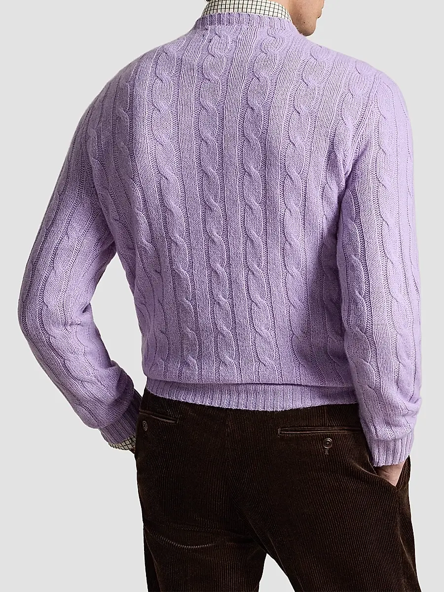 Polo Ralph Lauren Men's Cashmere Cable-Knit Crewneck Sweater | Thumbnail 3