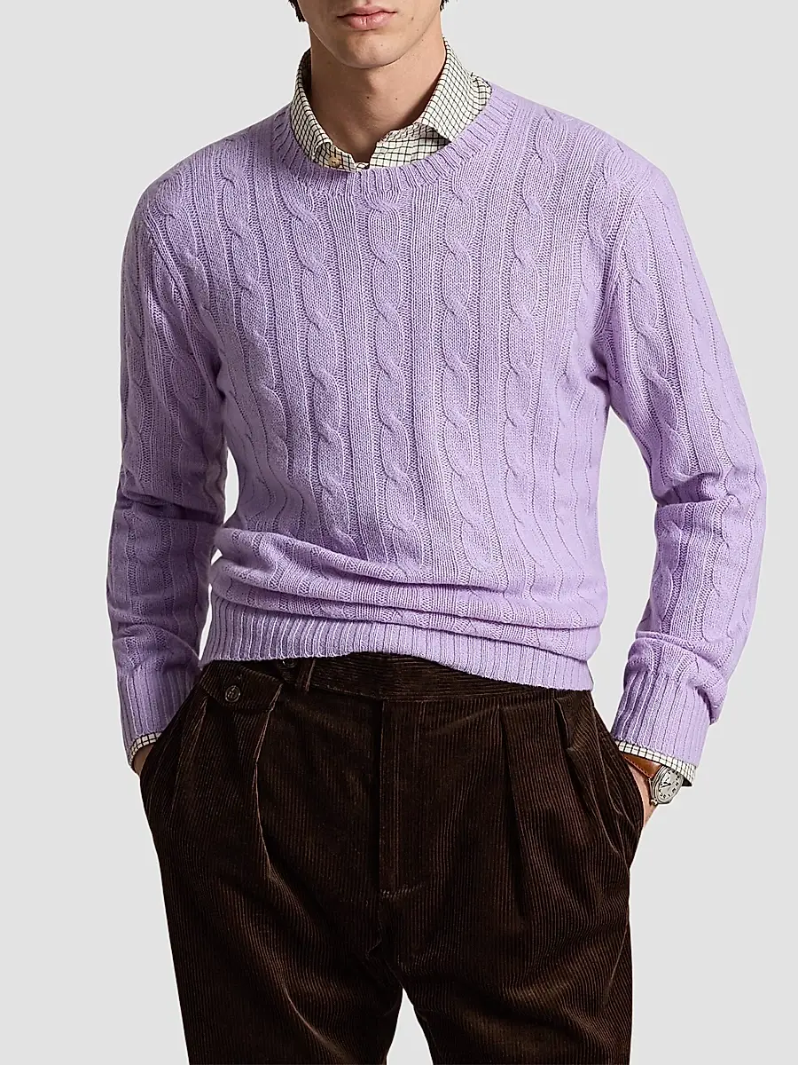 Polo Ralph Lauren Men's Cashmere Cable-Knit Crewneck Sweater | Thumbnail 4