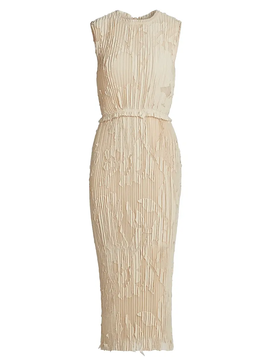 Jason Wu Collection Women's Pleated Fil Coupe Sheath Dress - Light Suede | Image 1 Jason Wu Collection Women's Pleated Fil Coupe Sheath Dress - Light Suede | Image 1