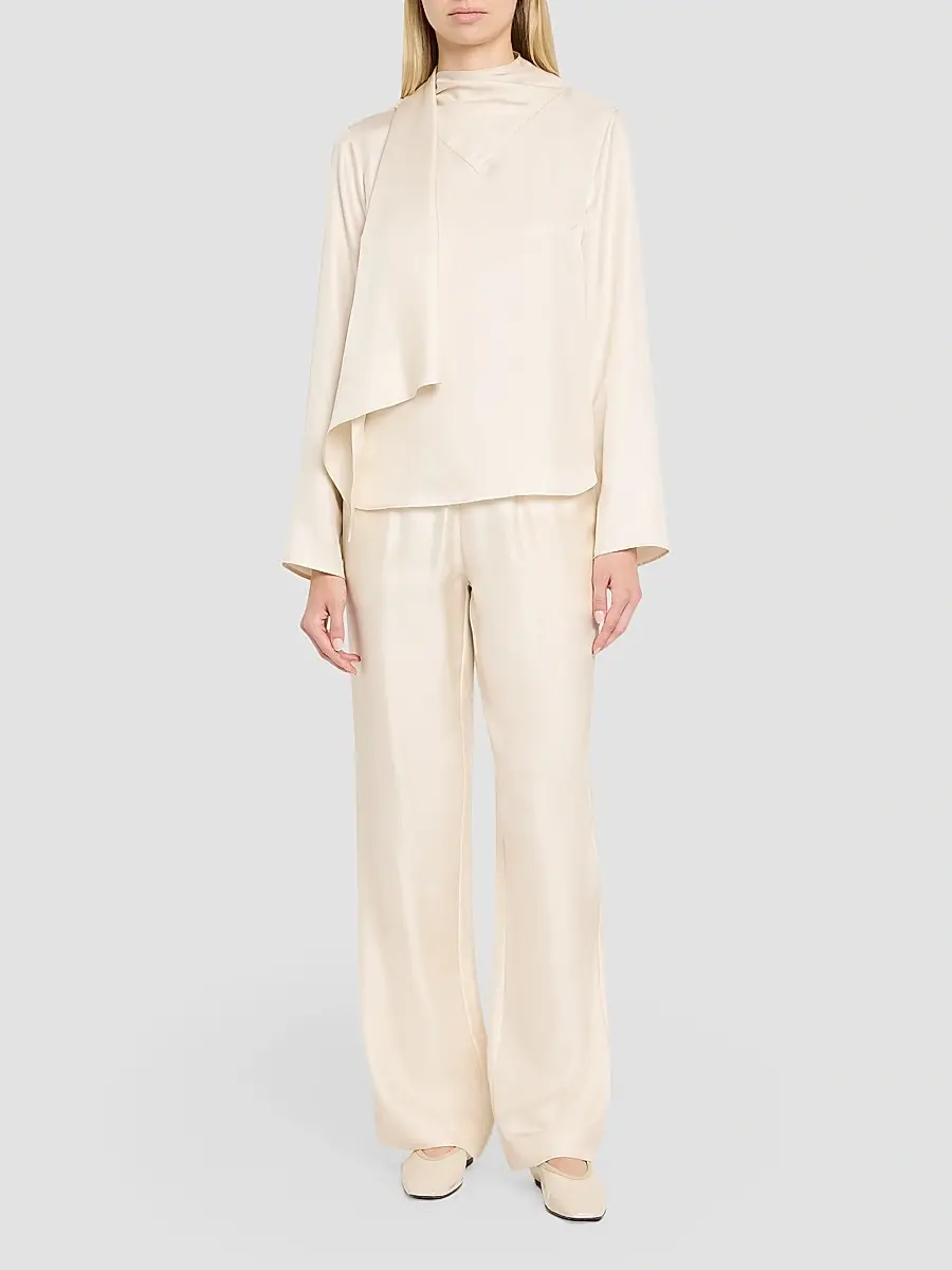 Loulou de Saison Women's Gala Silk Foulard Blouse | Thumbnail 2 Loulou de Saison Women's Gala Silk Foulard Blouse | Thumbnail 2