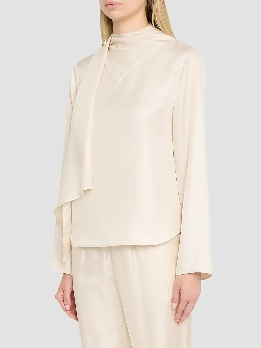 Loulou de Saison Women's Gala Silk Foulard Blouse | Thumbnail 4 Loulou de Saison Women's Gala Silk Foulard Blouse | Thumbnail 4