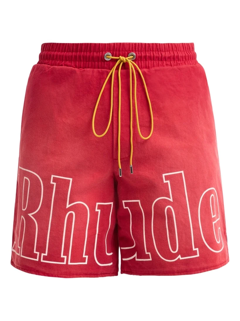 Rhude Men's Washed Logo Track Shorts